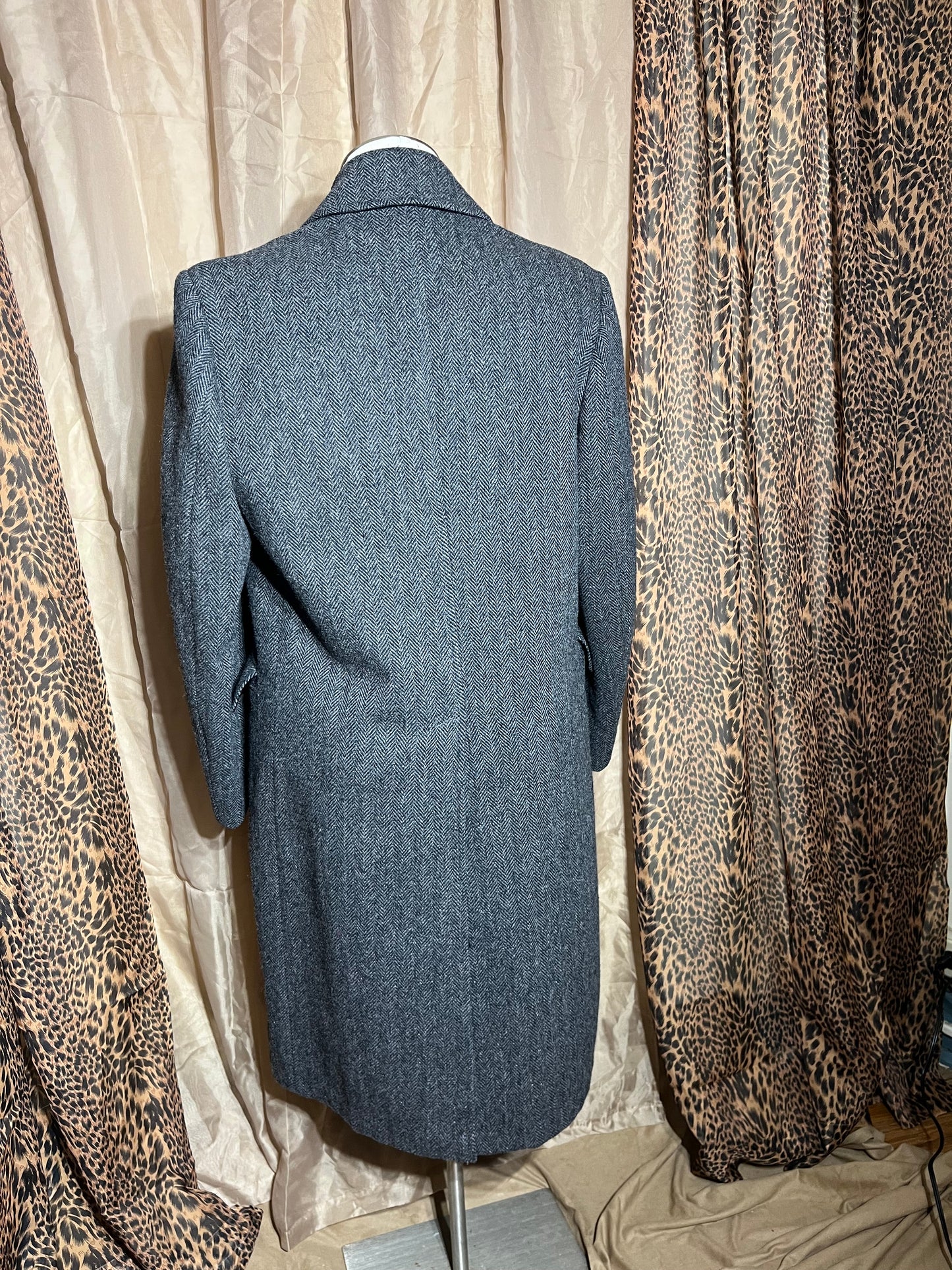 London Fog Tweed Wool Mens Overcoat