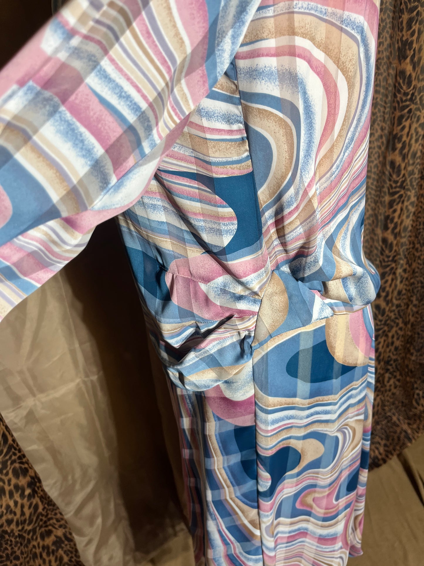 Dreamy Cotton-Candy Squirl 1980s Dress