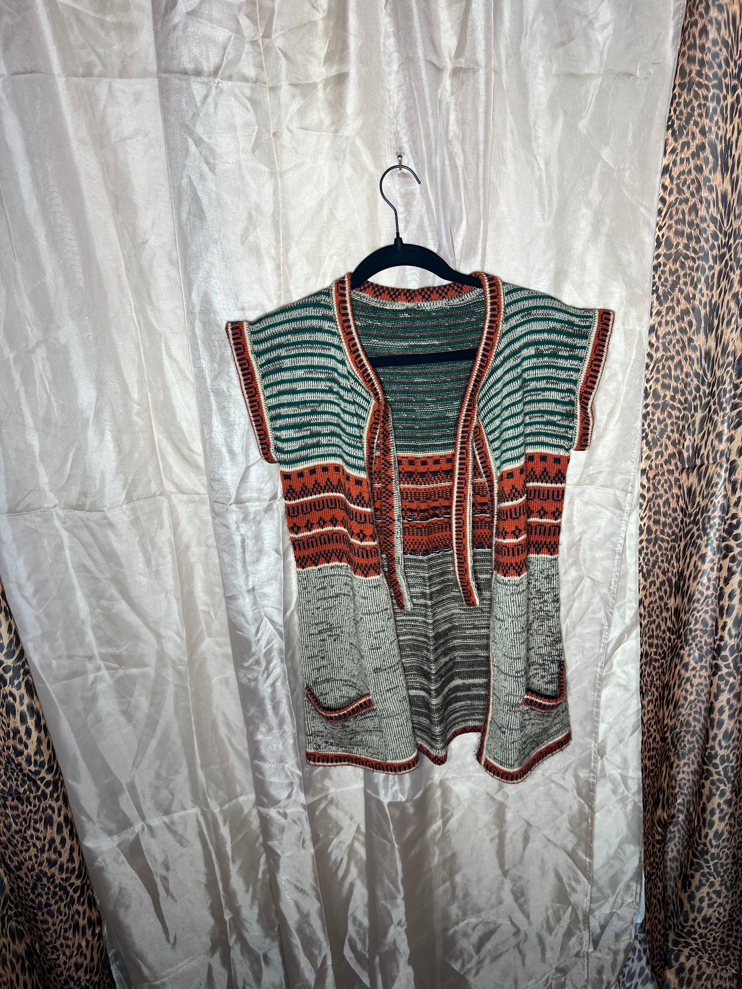 70s Tie Front Sweater Vest