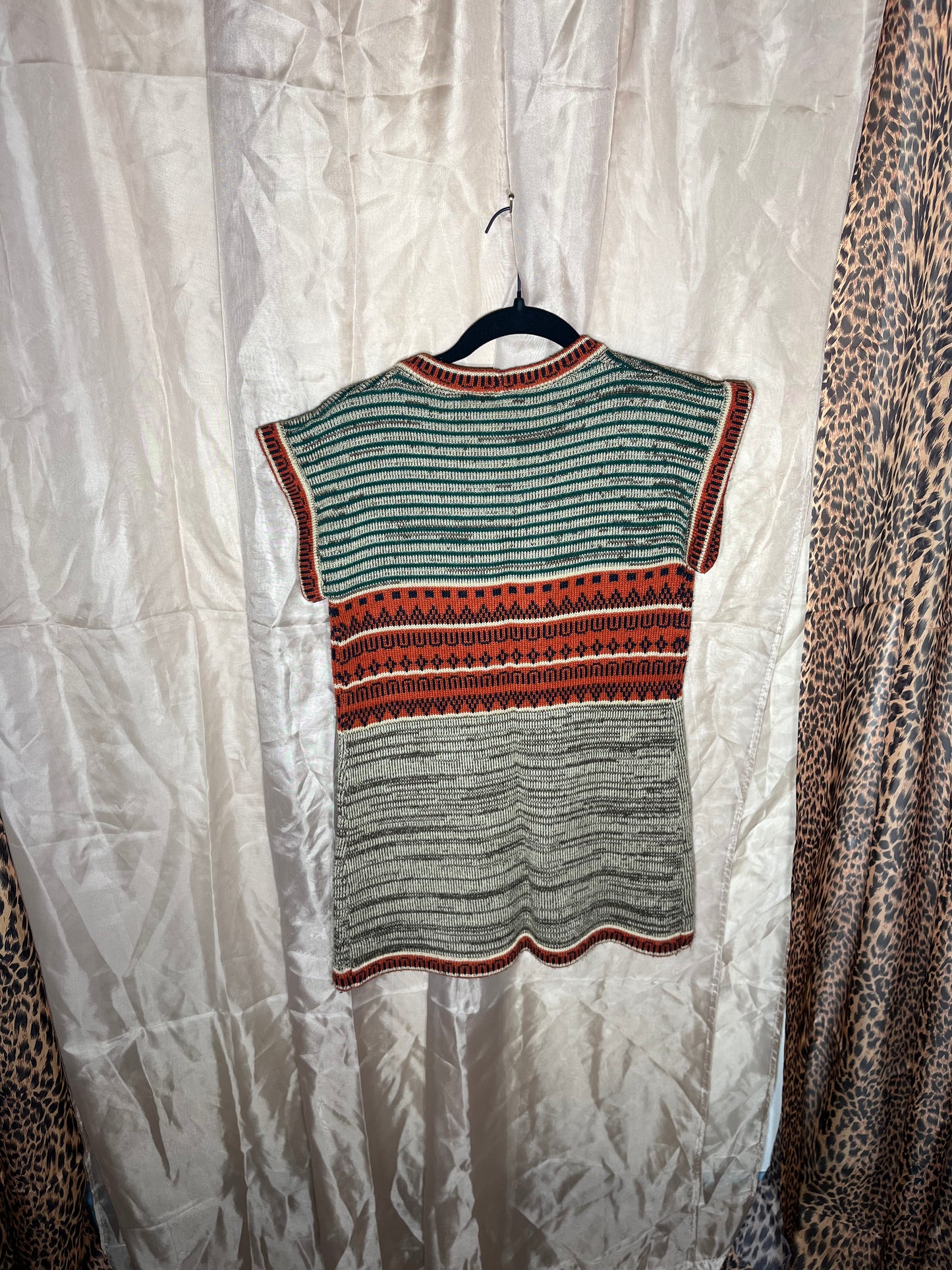 70s Tie Front Sweater Vest