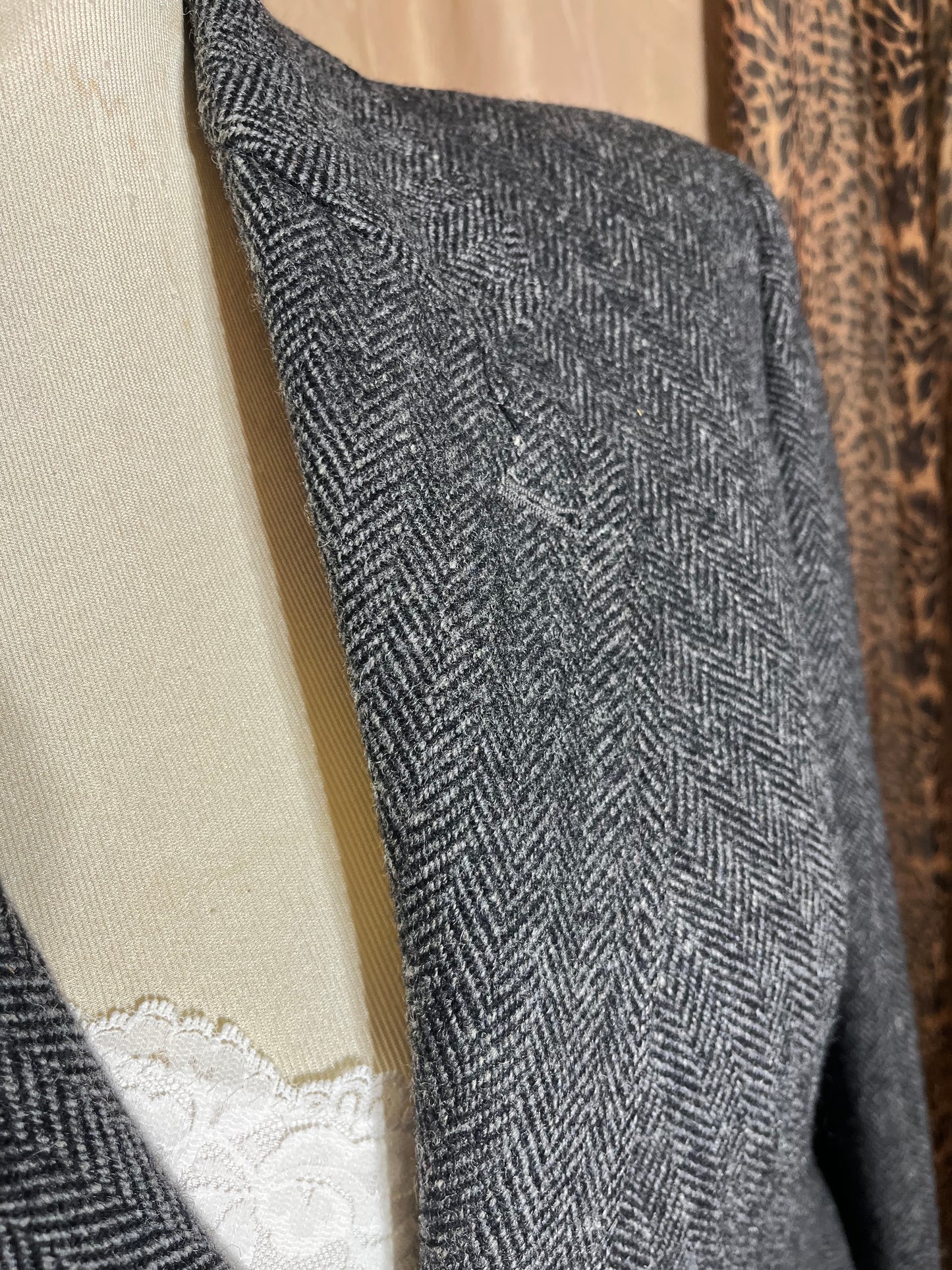 London Fog Tweed Wool Mens Overcoat