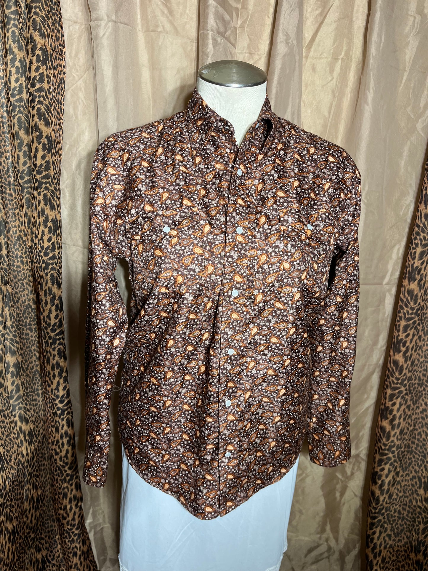 00s Cowboy | Pearl Snap 'n' Paisley Western Shirt