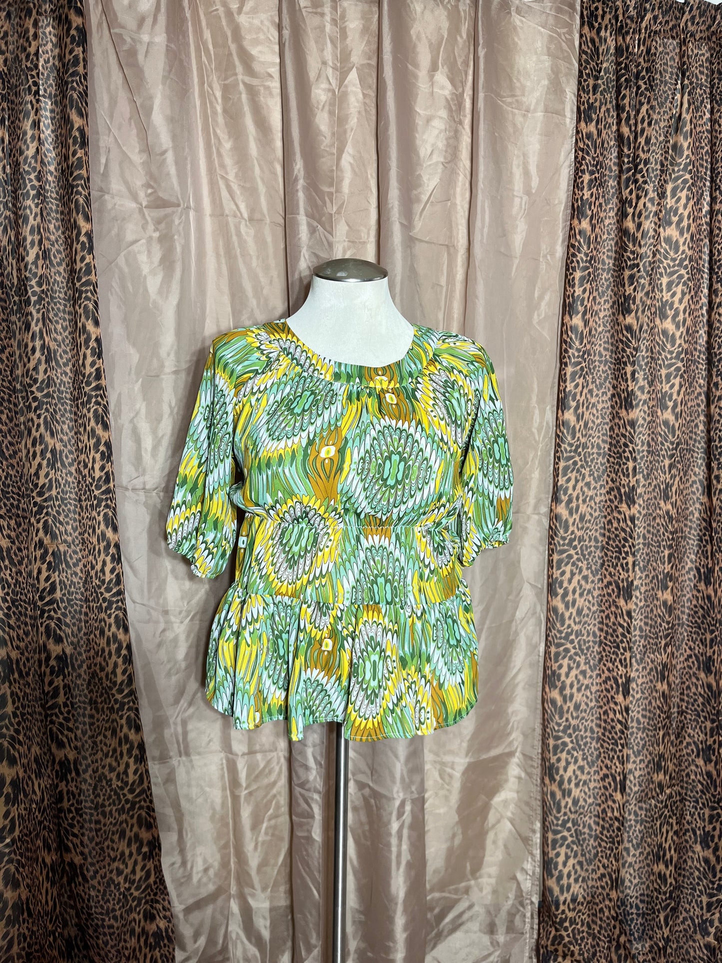 Handmade Statement Babydoll Top | Psychedelic 70s-Inspired