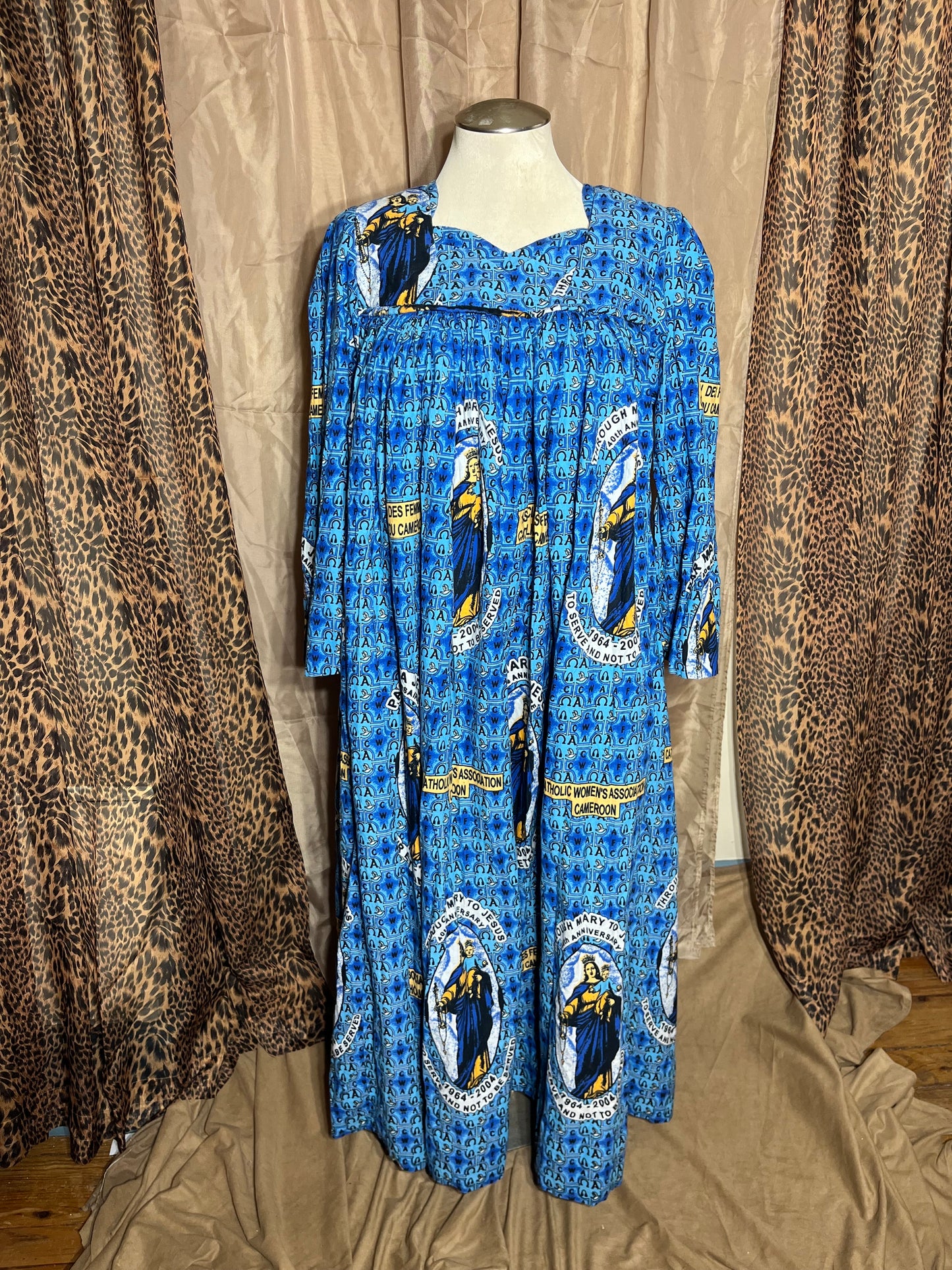 Heavenly Blues | Vintage Catholic Dress from Cameroon