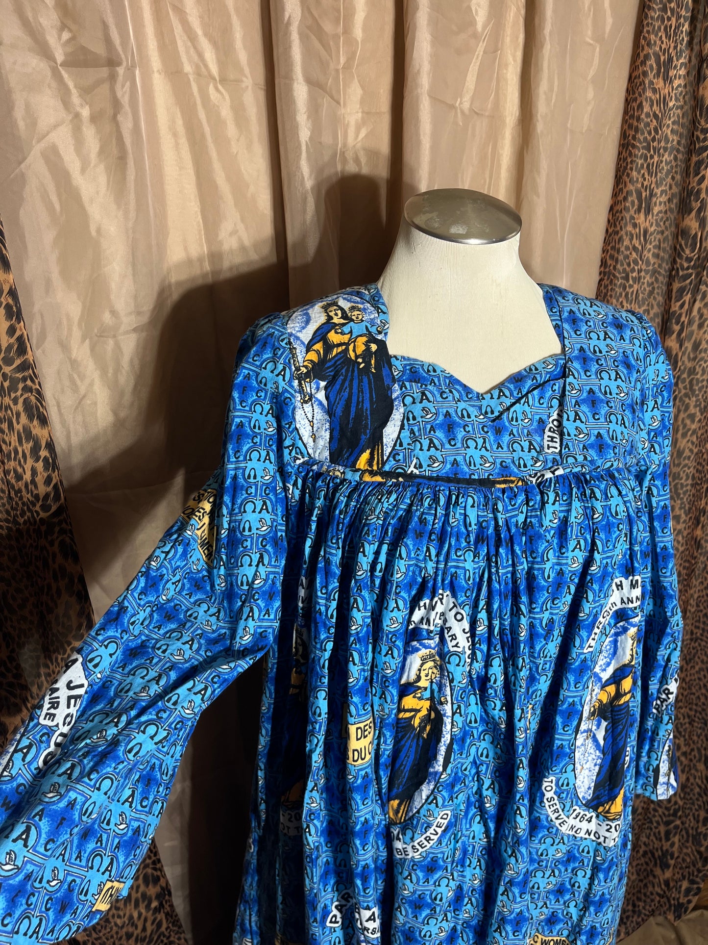 Heavenly Blues | Vintage Catholic Dress from Cameroon