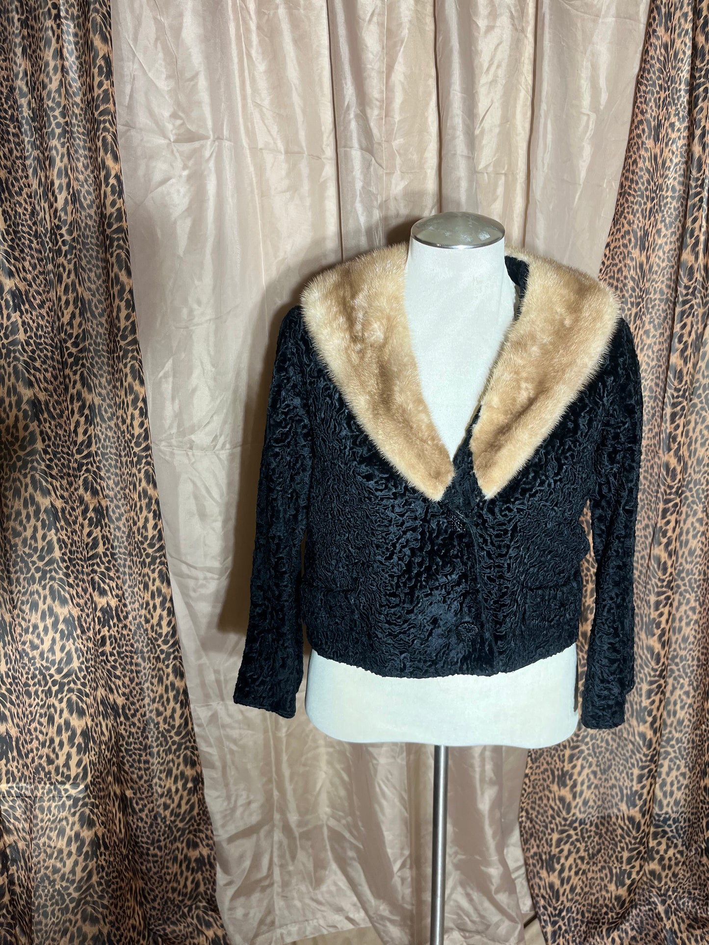 A Night at the Opera | Curly Persian Lamb Jacket with Mink Collar