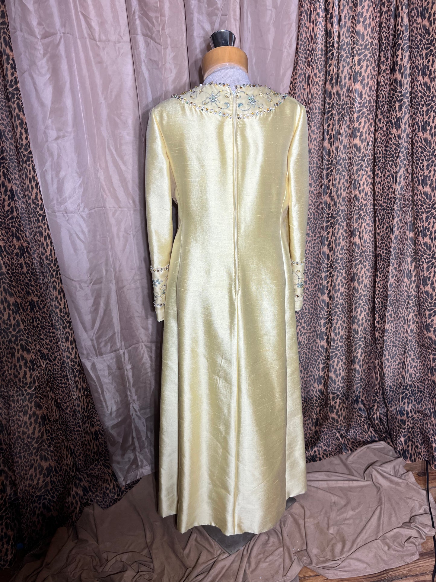 Ladybird Extravagance | Silk 1960s Rhinestone Gown