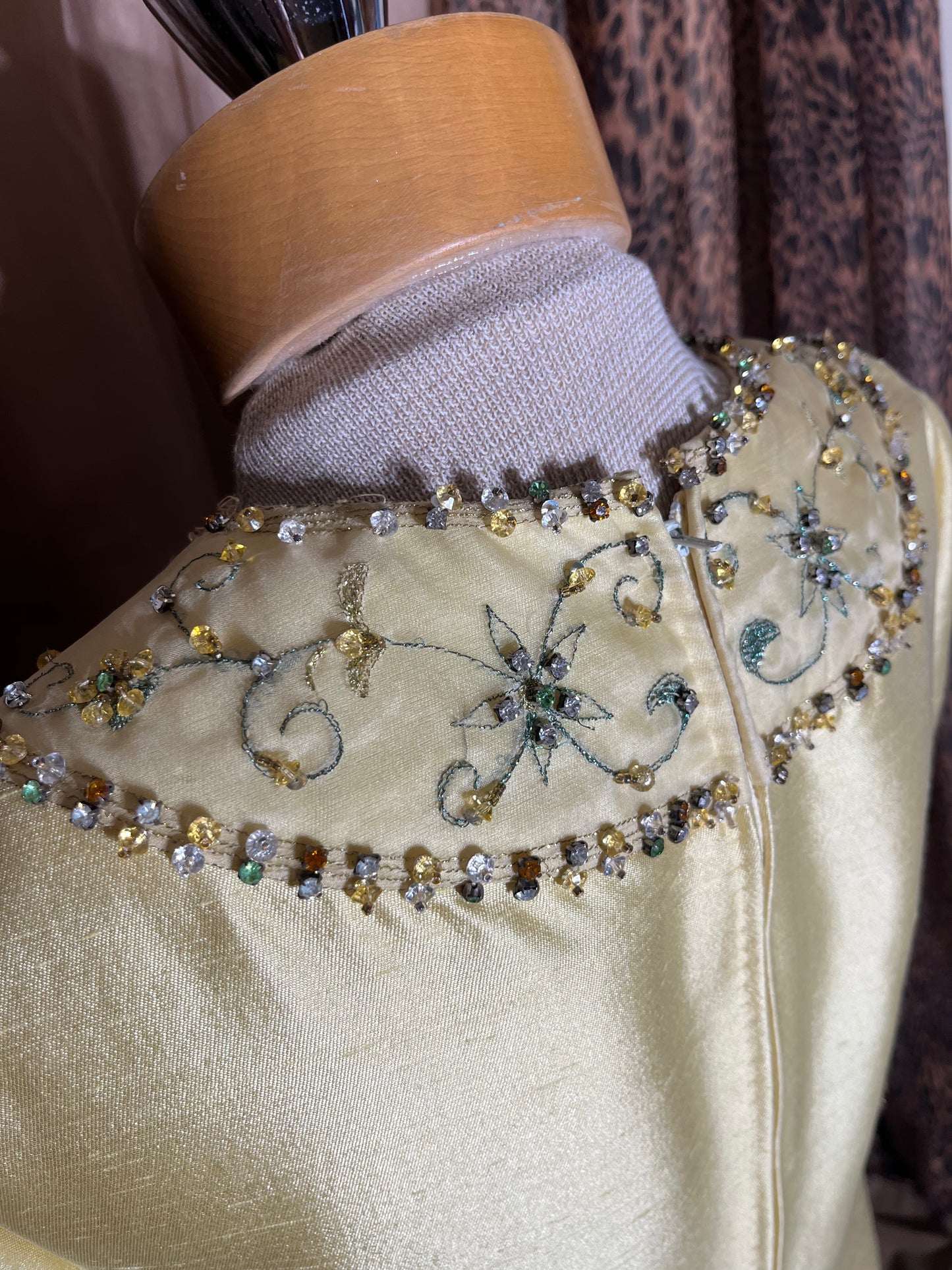 Ladybird Extravagance | Silk 1960s Rhinestone Gown