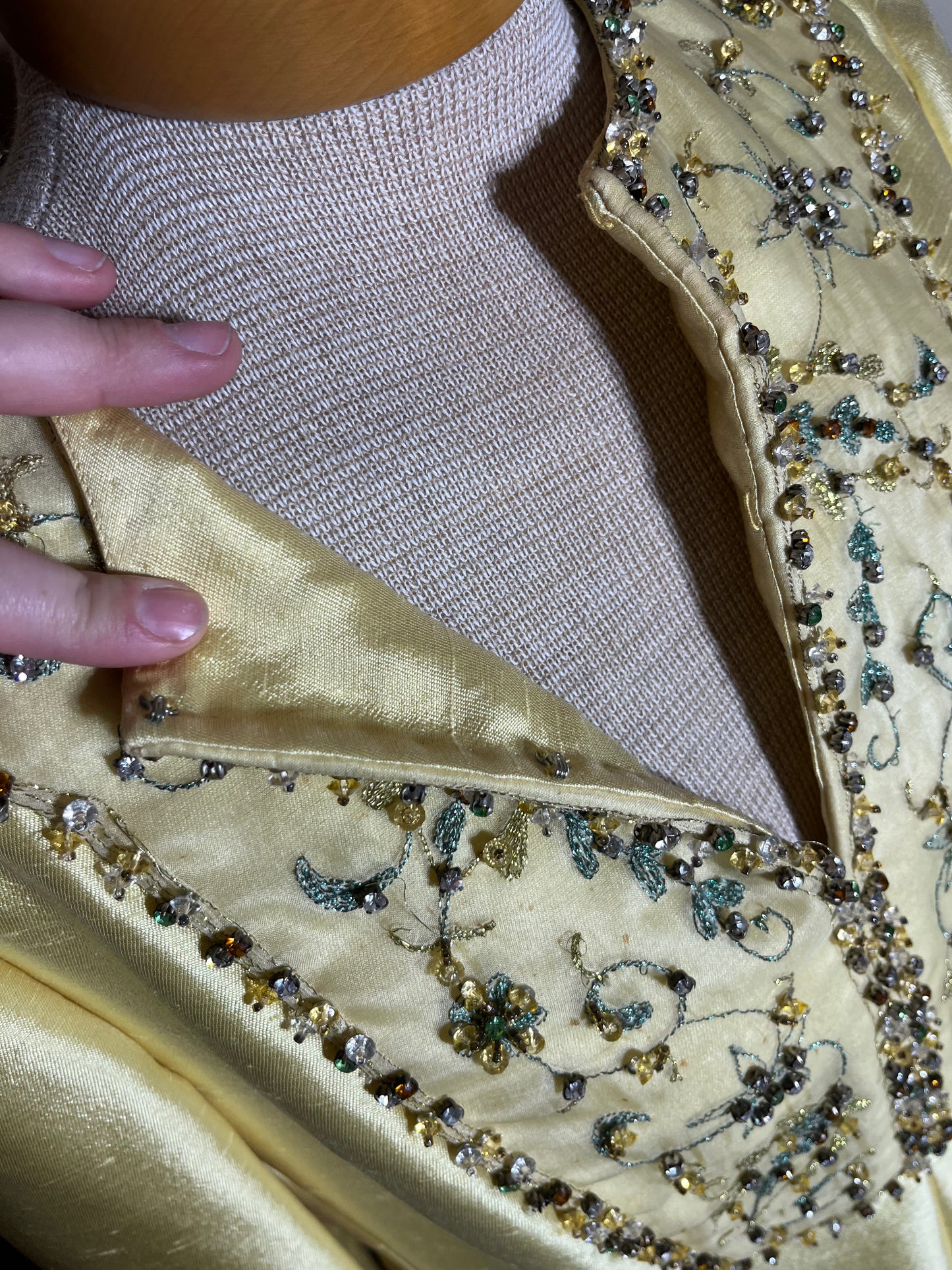 Ladybird Extravagance | Silk 1960s Rhinestone Gown