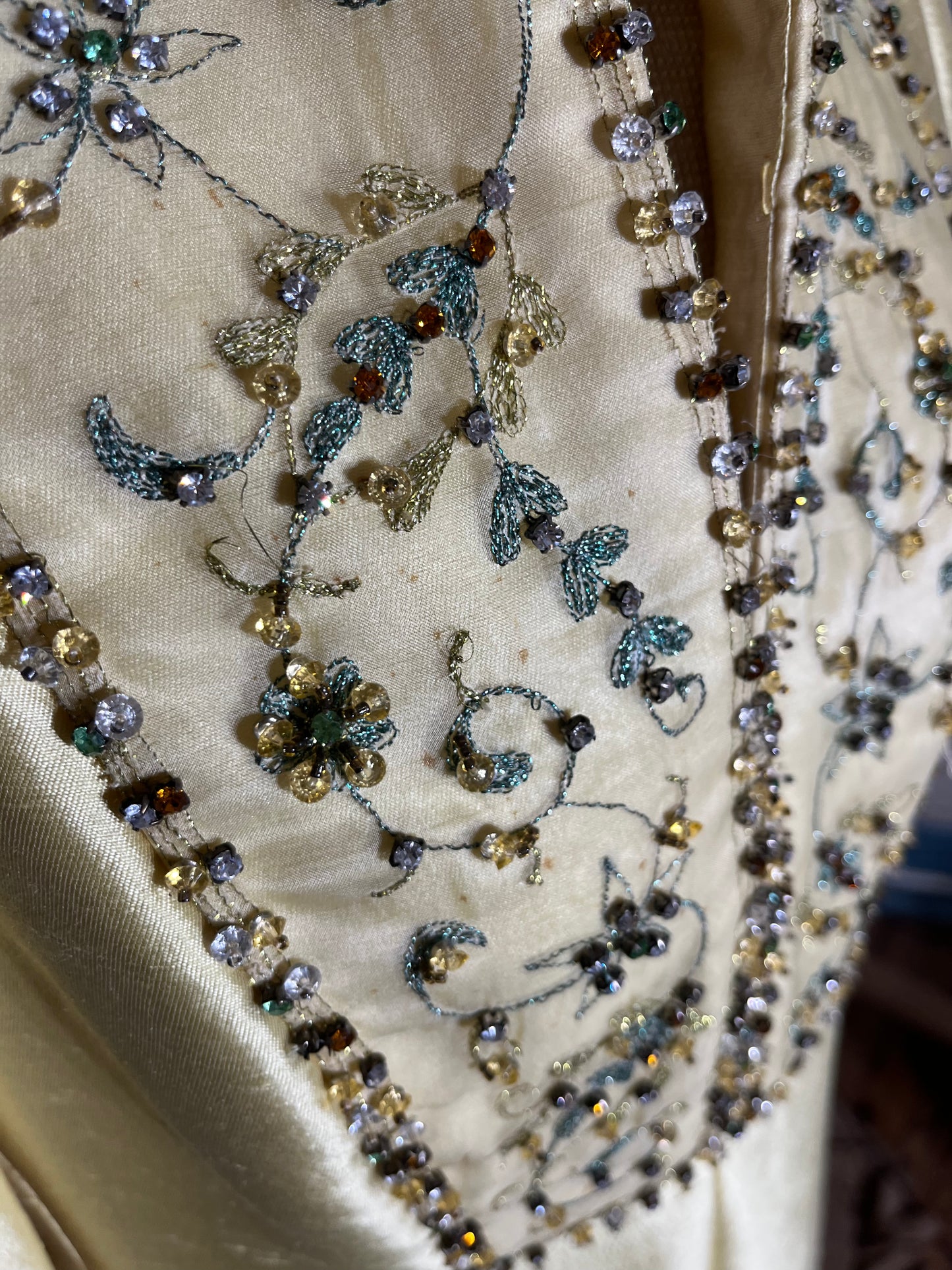 Ladybird Extravagance | Silk 1960s Rhinestone Gown