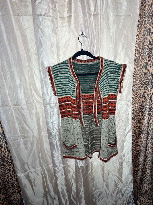 70s Tie Front Sweater Vest