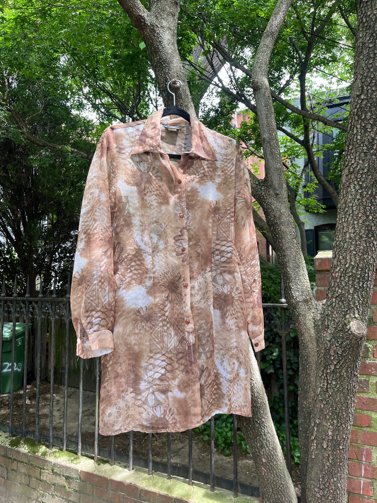 90s/Y2K Sheer Shirt Dress