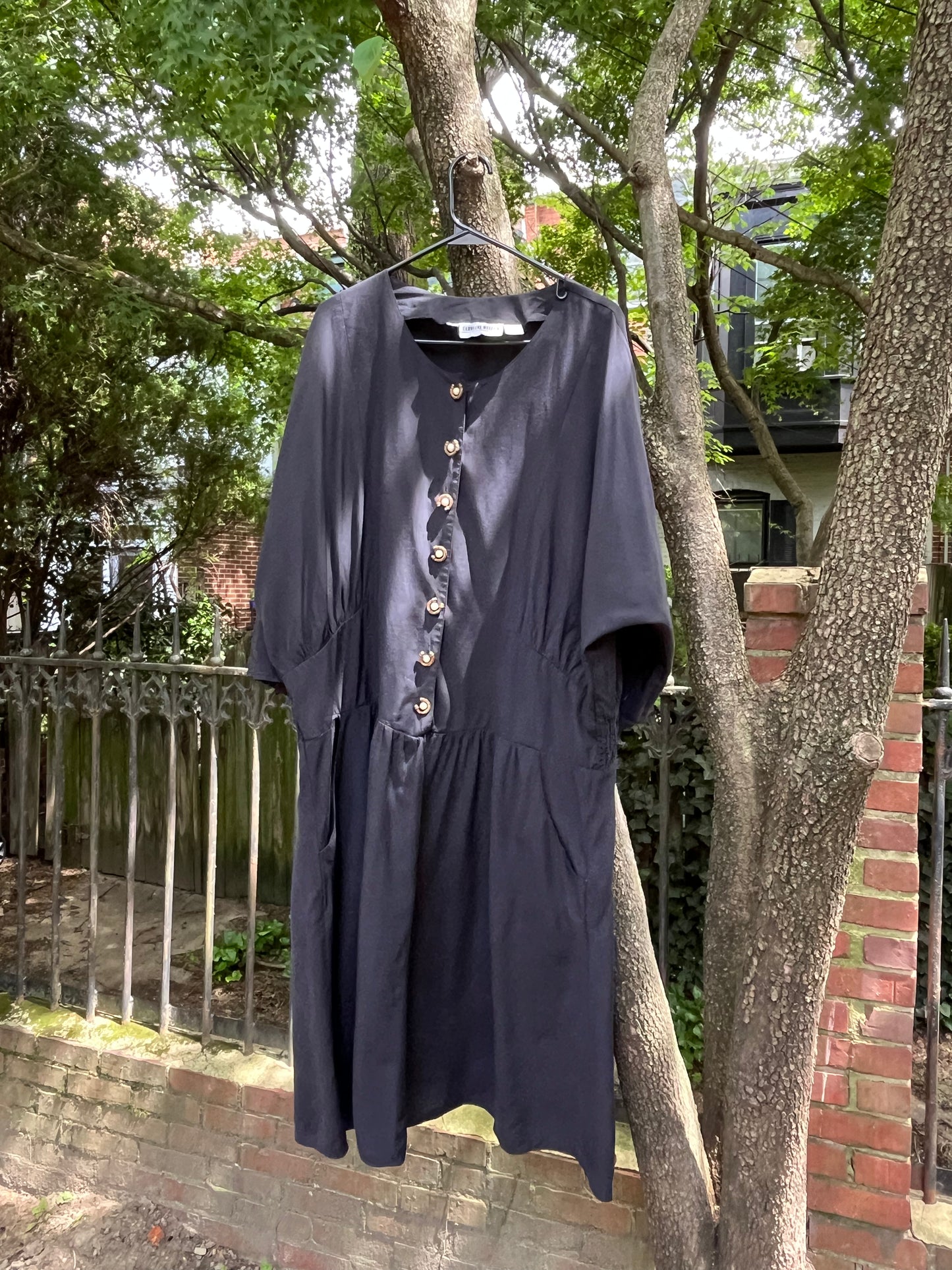 Black Batwing Button-down Sundress