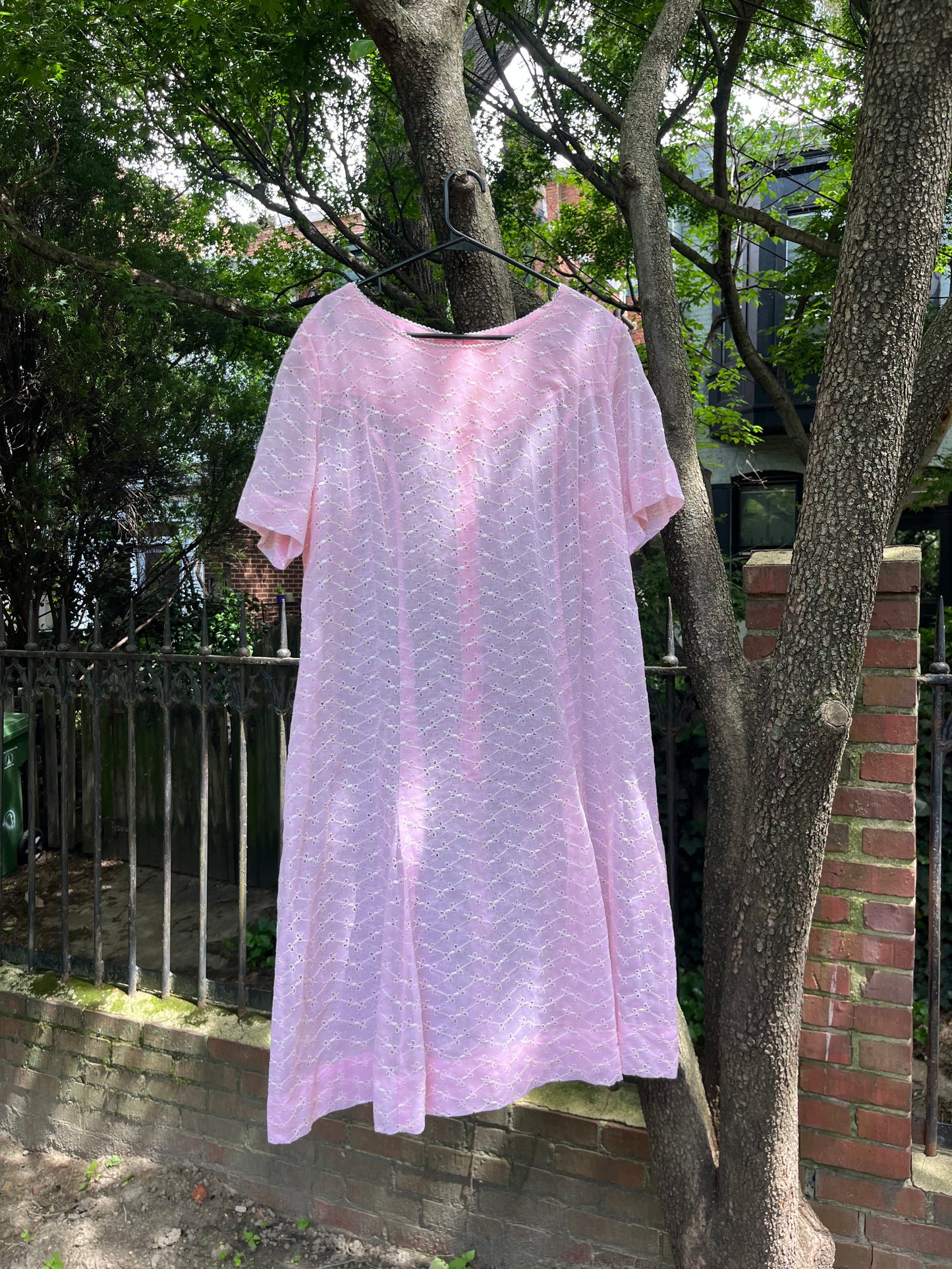 Pink Eyelet 60s Dress Set