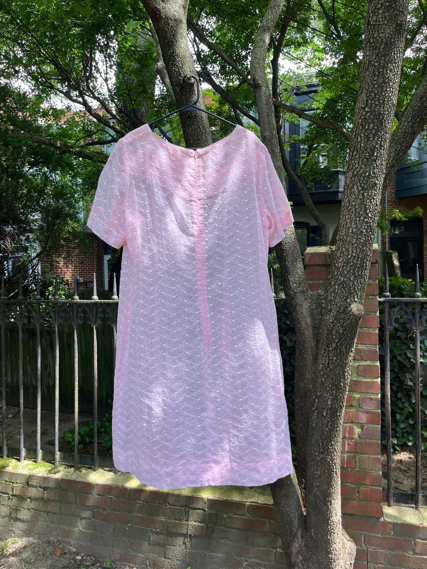 Pink Eyelet 60s Dress Set