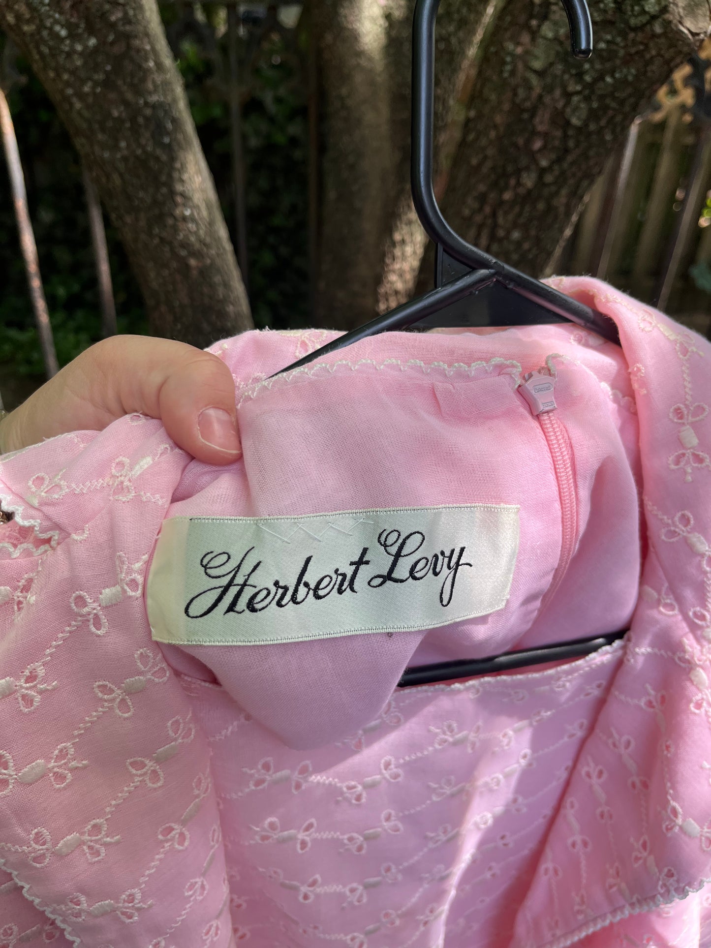 Pink Eyelet 60s Dress Set