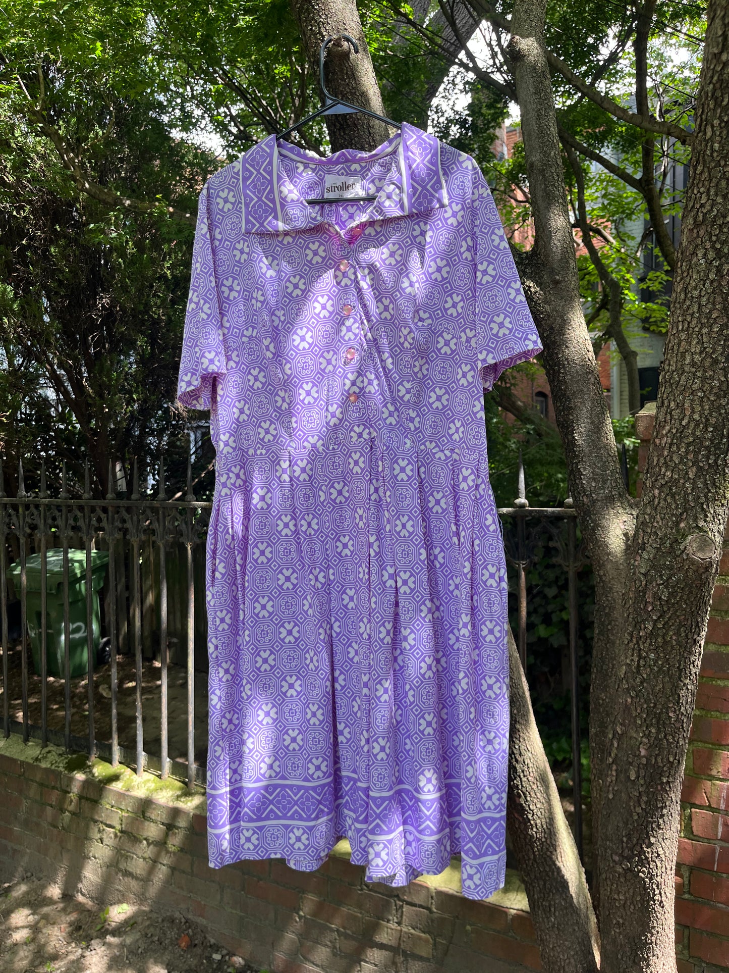Lilac Geometric 60s Polo Dress